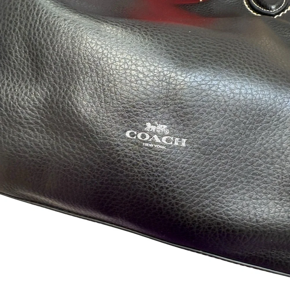 Coach black leather derby bag 58660